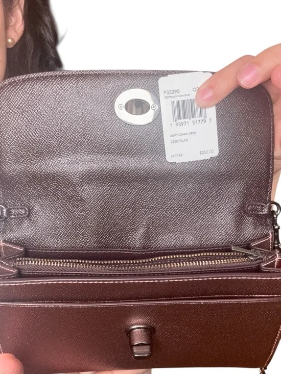 Metallic Rose Gold Chain Shoulder Bag - Picture 9 of 11